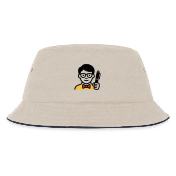 Teacher Professor Glasses Comic - Kids’ Bucket Hat - ecru/navy - Front