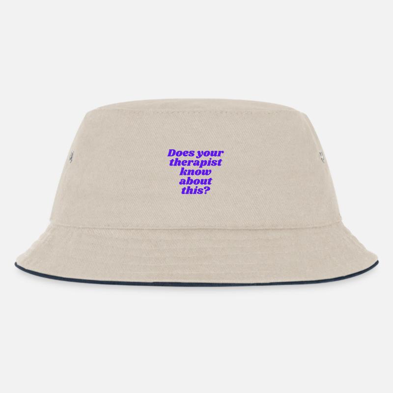 Does your therapist know about this? - Kids’ Bucket Hat - ecru/navy