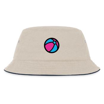 Wasserball Strand Sommer Icon - Kinder Bucket Hat - Natur/Navy - Vorne