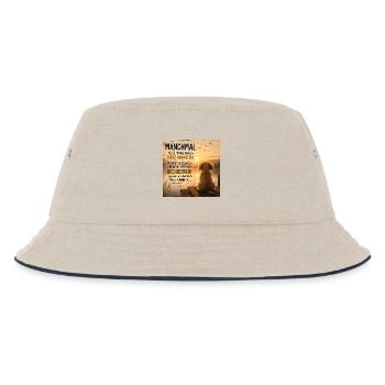 Manchmal kurz anhalten – Hund am See - Kinder Bucket Hat - Natur/Navy - Vorne