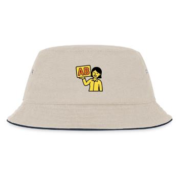 Lehrerin Grundschule ABC Vektor - Kinder Bucket Hat - Natur/Navy - Vorne