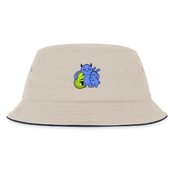Niedliche Monster - Kinder Bucket Hat - Natur/Navy - Vorne