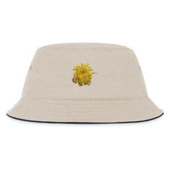 Vibrant_Yellow_Chrysanthemum_Flower - Kinder Bucket Hat - Natur/Navy - Vorne