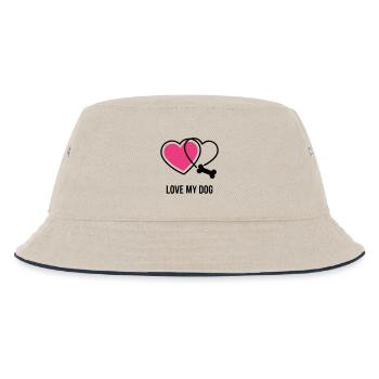 Best Friend, Dog Love, Dog Mom, Going for a Walk - Kids’ Bucket Hat - ecru/navy - Front