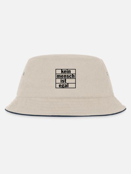 Kein Mensch ist egal (Farbe änderbar) - Kinder Bucket Hat - Natur/Navy