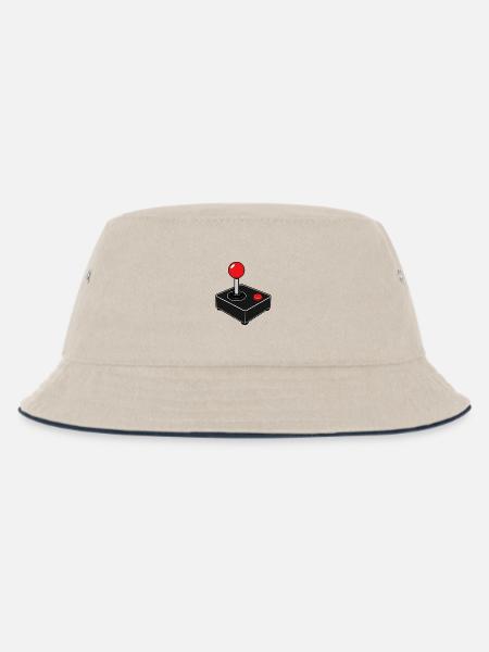 Klassischer Retro Joystick T-Shirt 80er Gaming - Kinder Bucket Hat - Natur/Navy
