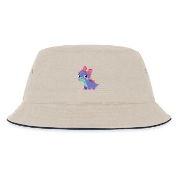 Girl Triceratops - Kids’ Bucket Hat - ecru/navy - Front