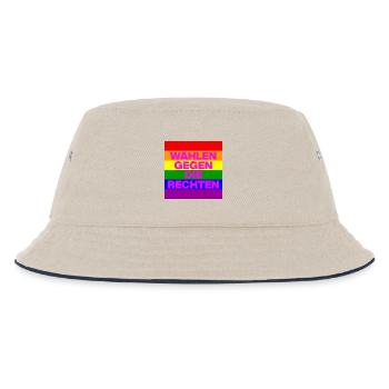 WÄHLEN GEGEN DIE RECHTEN, DEMOKRATIE, NO NZS - Kinder Bucket Hat - Natur/Navy - Vorne