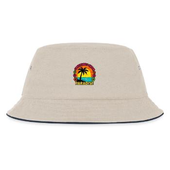 Grüße aus dem Paradies - Kinder Bucket Hat - Natur/Navy - Vorne