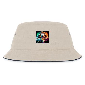 Faultier - Kinder Bucket Hat - Natur/Navy - Vorne