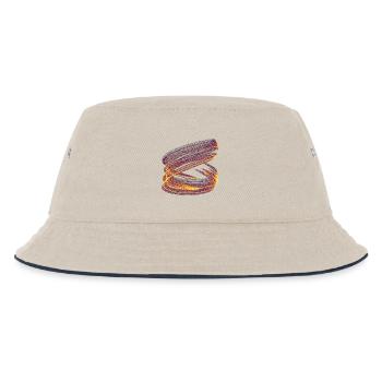 Lichtwirbel des Chaos – Strange Attractor  - Kinder Bucket Hat - Natur/Navy - Vorne