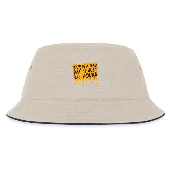 Even A Bad Day Is Just 24 Hours Motivierend Spruch - Kinder Bucket Hat - Natur/Navy - Vorne