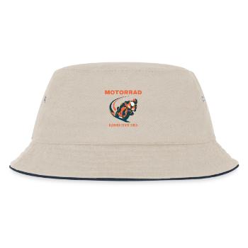 Motorrad Kurven Statt Sofa Biker Geschenk - Kinder Bucket Hat - Natur/Navy - Vorne