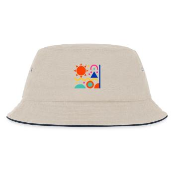 Bunte Formen - Kinder Bucket Hat - Natur/Navy - Vorne