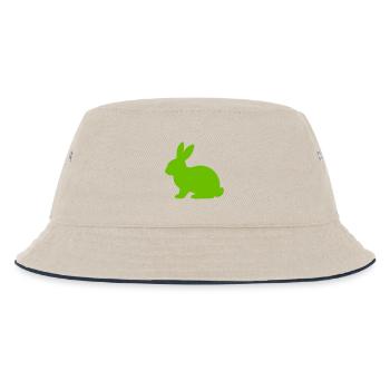 Heller Hase Silhouette - Kinder Bucket Hat - Natur/Navy - Vorne