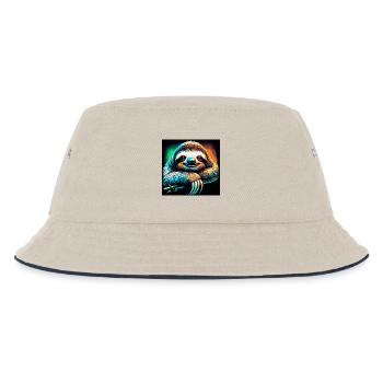 Faultier - Kinder Bucket Hat - Natur/Navy - Vorne