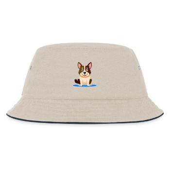 Kleiner bunter Hund (Comic) - Kinder Bucket Hat - Natur/Navy - Vorne