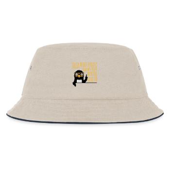 Social Media Seriously Harms Mental Health Pinguin - Kinder Bucket Hat - Natur/Navy - Vorne