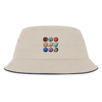 Planet Buddy Cartoon Series - Kids’ Bucket Hat - ecru/navy - Front
