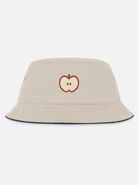 Patchwork-Apfelscheibe - Kinder Bucket Hat - Natur/Navy