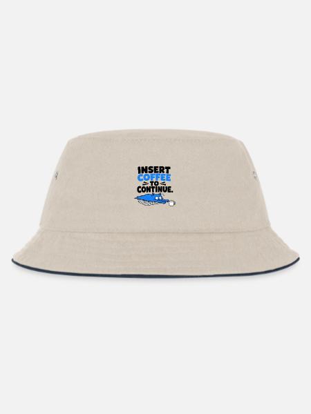 Humor Café Informatique "KAFFEE EINFÜGEN" - Kinder Bucket Hat - Natur/Navy