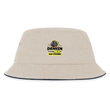 Denken ist wie KI – nur krasser - Kinder Bucket Hat - Natur/Navy - Vorne