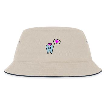 zahn punk zahnarzt dentist - Kinder Bucket Hat - Natur/Navy - Vorne