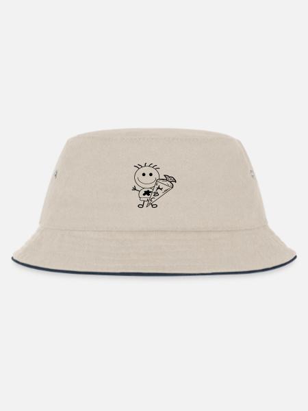 Schulkind Strichmännchen - Kinder Bucket Hat - Natur/Navy