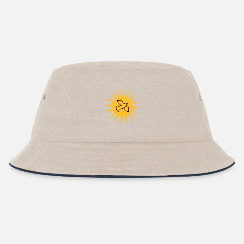 Friedenstaube Sonne - Kinder Bucket Hat - Natur/Navy
