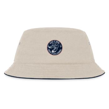 Keep It Oldschool - Kinder Bucket Hat - Natur/Navy - Vorne
