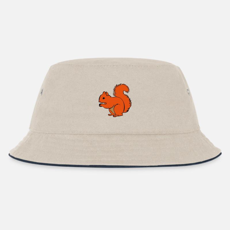 Eichhörnchen - Kinder Bucket Hat - Natur/Navy