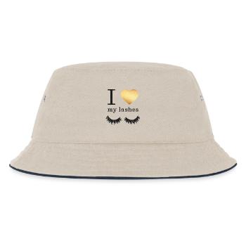 Lange Wimpern Mascara - Kinder Bucket Hat - Natur/Navy - Vorne