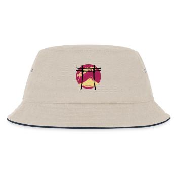 Japanischer Bogen Torii - Kinder Bucket Hat - Natur/Navy - Vorne
