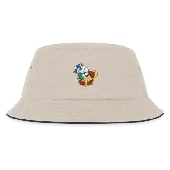 Piratenkatze Pirat Einhorn Einhörner Geschenk - Kinder Bucket Hat - Natur/Navy - Vorne