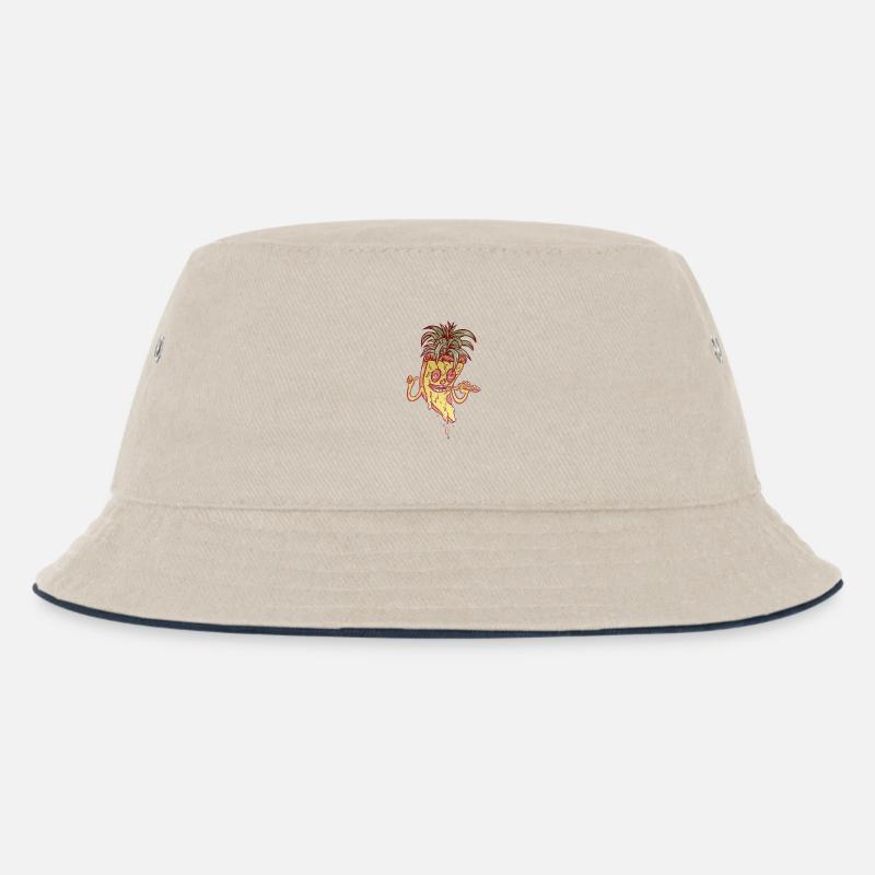 Funky Maskottchen-Ananaspizza - Kinder Bucket Hat - Natur/Navy