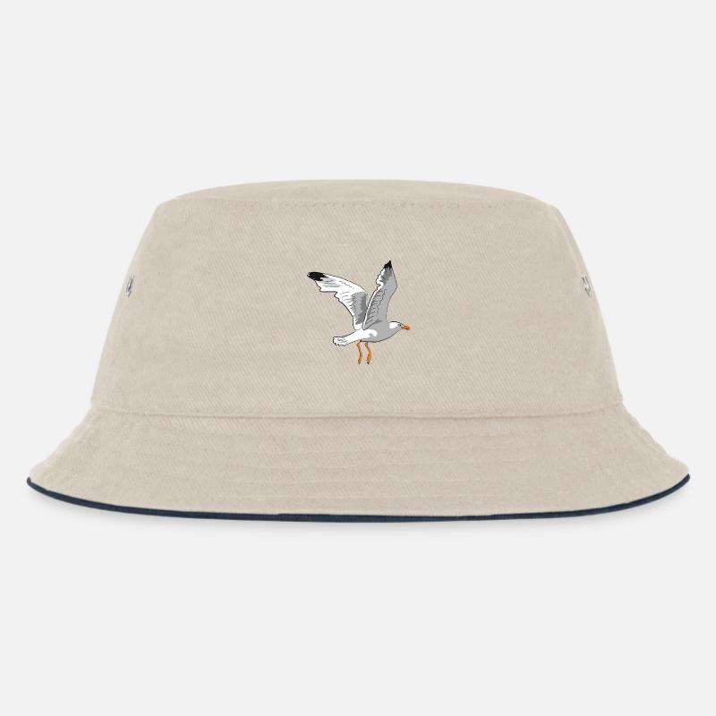 Stilvolle Möwe im Flug - Kinder Bucket Hat - Natur/Navy