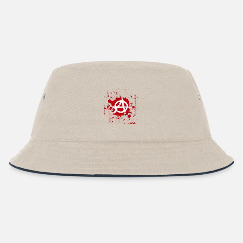 anarchy - Kids’ Bucket Hat - ecru/navy