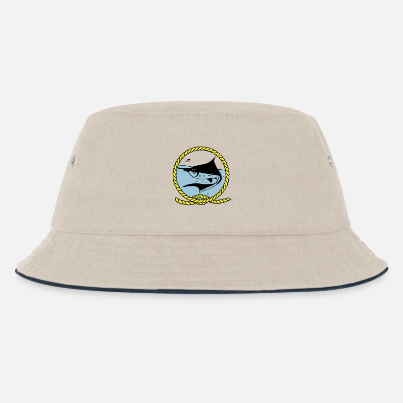 Leawaka Haria Logo - Kinder Bucket Hat - Natur/Navy