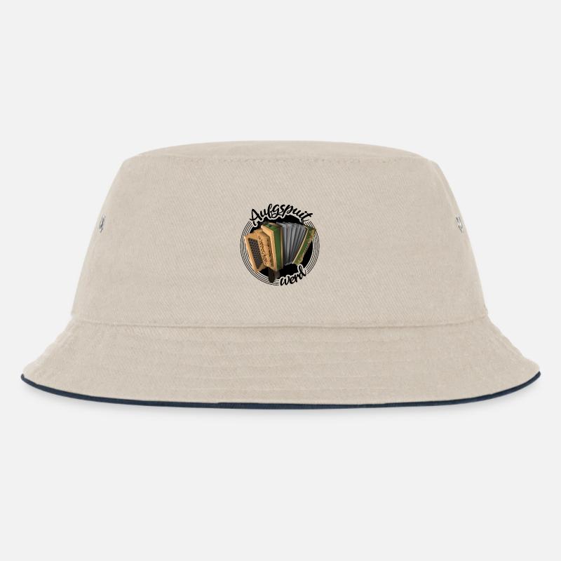 Harmonika - Aufgspuit werd | ZiachON! - Kinder Bucket Hat - Natur/Navy