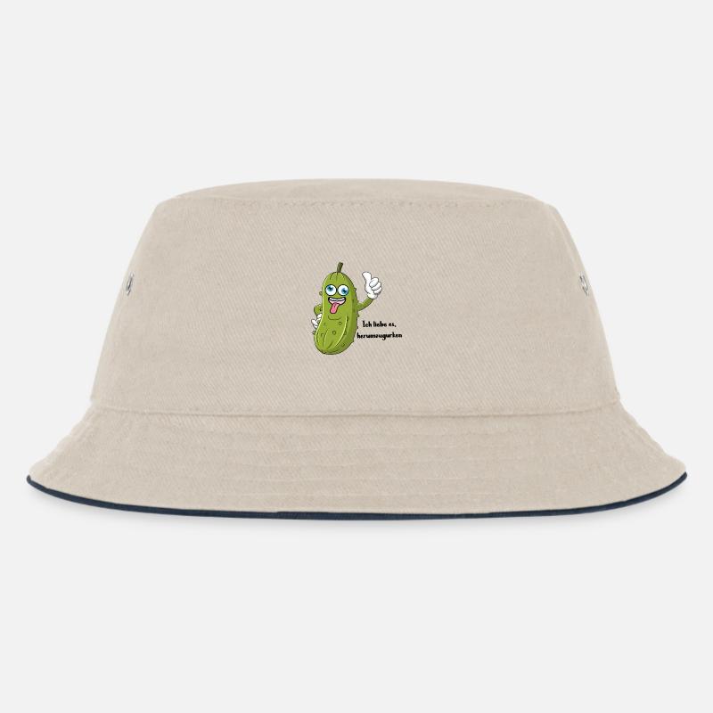 Herumgurken - lustige Gurke Geschenkidee - Kinder Bucket Hat - Natur/Navy