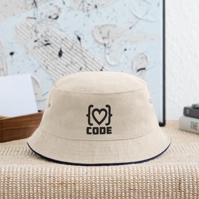 Heart programmer code logo with text CODE Kids’ Bucket Hat
