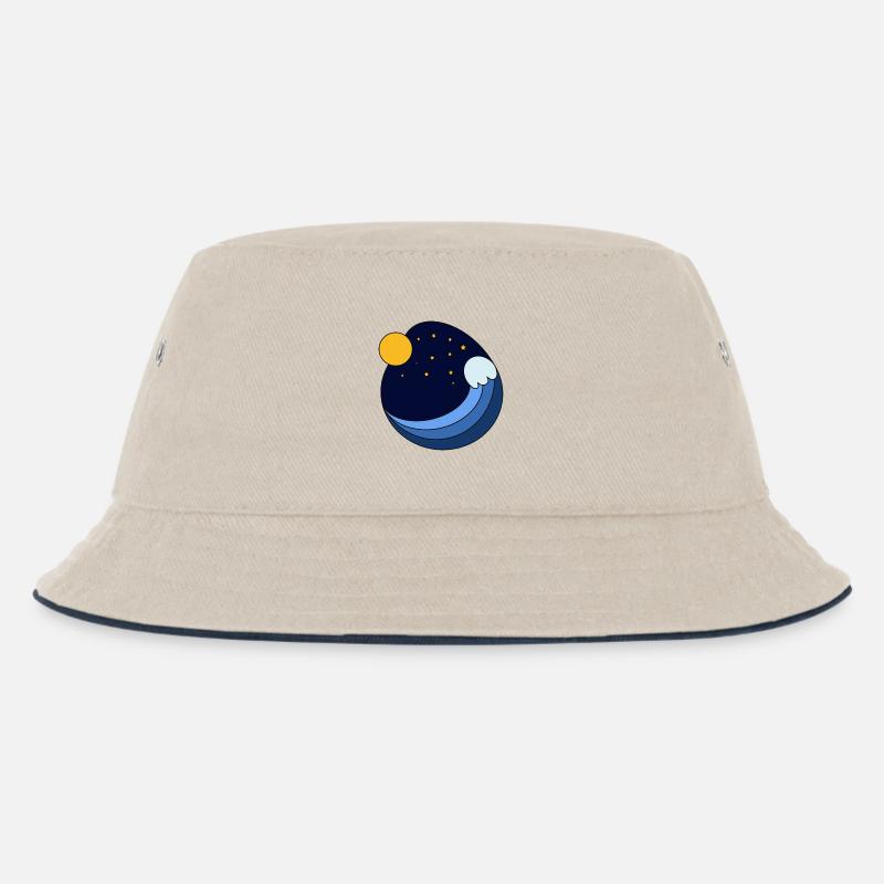 Nightwave - Kinder Bucket Hat - Natur/Navy