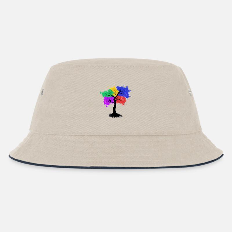 Farbbaum - Kinder Bucket Hat - Natur/Navy