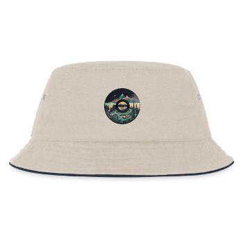 camping Wohnwagen in Berglandschaft mit - Kinder Bucket Hat - Natur/Navy - Vorne