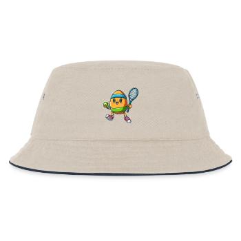 Osterei-Tennis, Tennisspieler Osterfest - Kinder Bucket Hat - Natur/Navy - Vorne