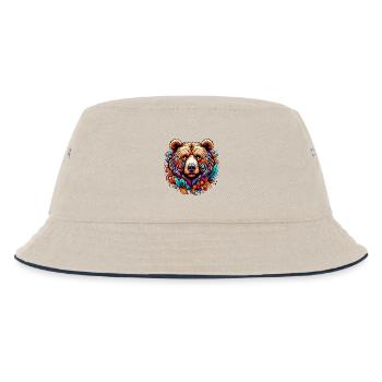 Bär - Kinder Bucket Hat - Natur/Navy - Vorne