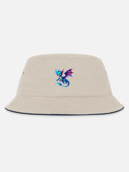 Drache - Kinder Bucket Hat - Natur/Navy