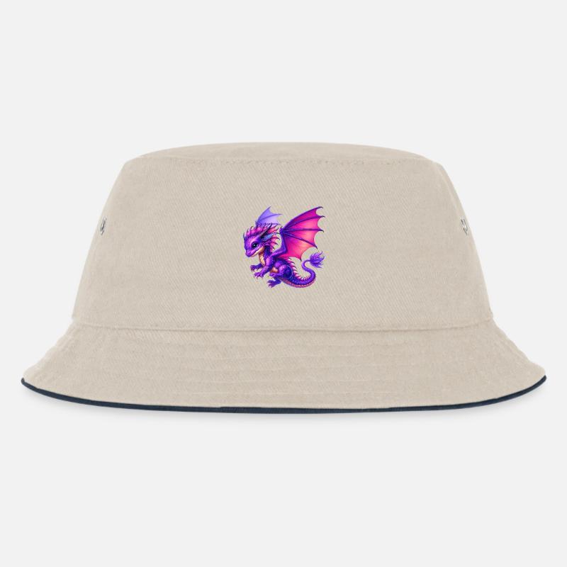 Drache - Kinder Bucket Hat - Natur/Navy