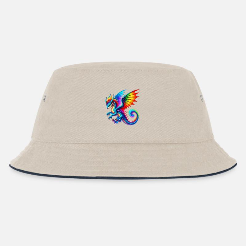 Drache - Kinder Bucket Hat - Natur/Navy