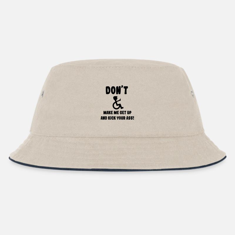 Zwinge mich nicht, dir als Rollstuhlfahrer in den Arsch zu treten* - Kinder Bucket Hat - Natur/Navy